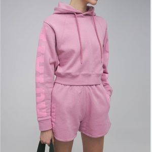 (NWOT) ROTATE Birger Christensen - Rotate Sunday Viola Cropped Hoodie